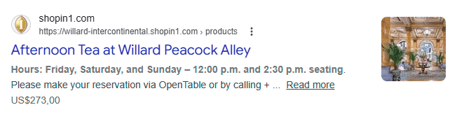 Willard Intercontinental Google Listing